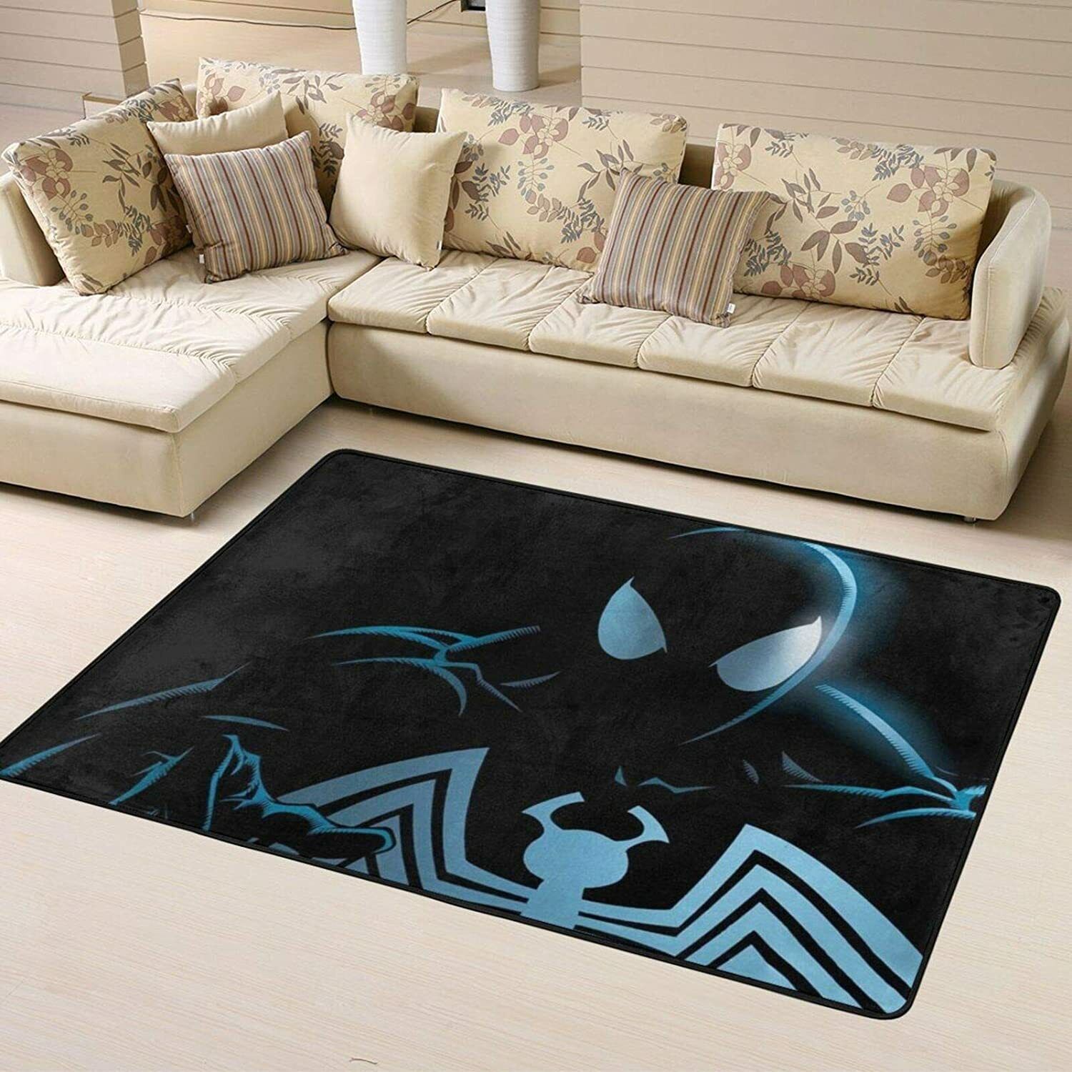 Marvel Spider-Man Noir Area Rug Living Room Bedroom Flannel Floor Mat Carpet Uzupełnianie zapasów wysyłkowych