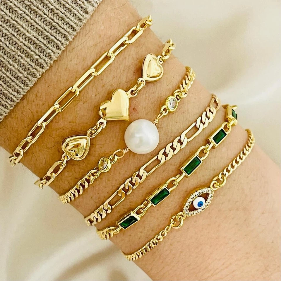 Gold Bracelets for Women Waterproof, 18K Real Gold Filled Jewelry Sets for Women - Image 3 of 4