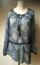 Modische Chiffon Bluse Tunika bunt Größe 36/38 NEU