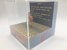Metroid Samus Ending Title Reveal Shadow Box Diorama Cube Nintendo NES