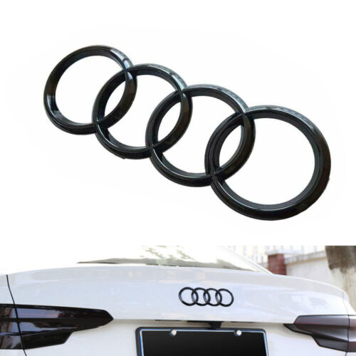 Emblèmes de logo d'anneau d'anneau noir brillant pour Audi A1 A2 A3 A4 192x67mm - Photo 1/5