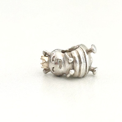 Pandora 925 Sterling Silber & 14K Gold Bicolor Bienenkönigin Retired Bead Charm