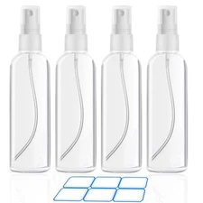 4 Pack 4oz Small Spray Bottles Empty Fine Mist Mini Travel Bottles for Luquid