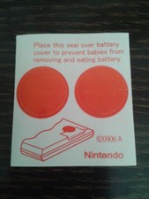 Nintendo Game  Watch   SAFETY BATTERY STICKERS x 2 - BRAND NEW