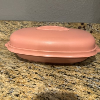 Tupperware Microwave Food Steamer 6 Cups Dusty Rose Pink 3 Piece 1273-6 NEW