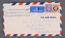 MayfairStamps Great Britain 1952 Belfast Ireland to Kirkland WA Air Mail Cover a