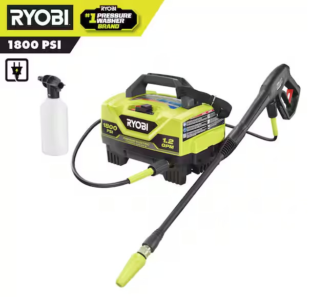 RYOBI 1800 PSI 1.2 GPM Electric Pressure Washer [FAST DELIVE