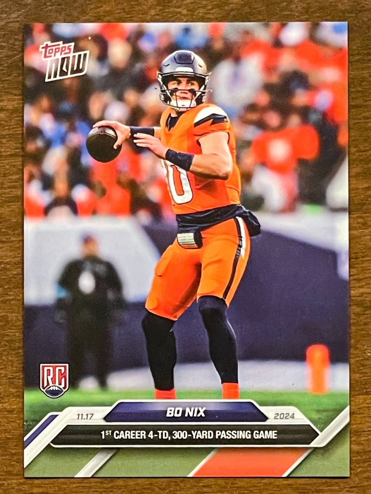 2024 Topps Now Rookie RC Bo Nix #12 Denver Broncos