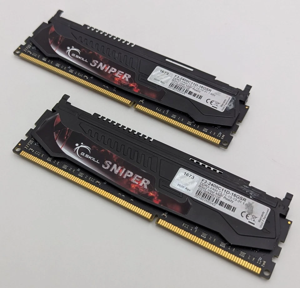 G. SKILL Sniper 16GB Kit (2x8GB) DDR3 2400MHz PC3-19200 RAM (F3-2400C11D-16GSR) - Image 4 of 4