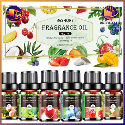 Ätherische Öle Set 6 x 10ml 100% Naturrein für Diffuser Aromatherapie