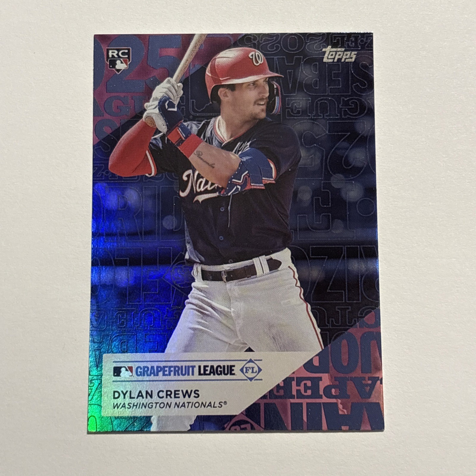 Dylan Crews 2025 Topps Training Grounds Pink Foil Insert Rookie #TG20 Nationals