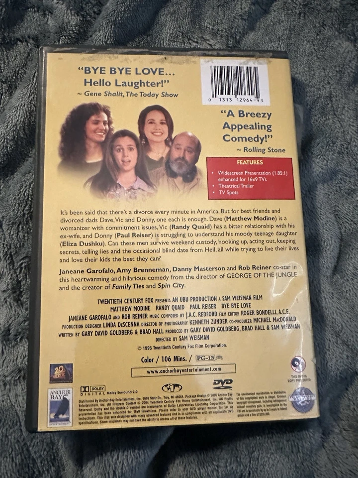 Bye Bye Love (DVD 1995) Randy Quaid Paul Reiser Janeane Garafalo Oop Like New Foto 3 de 3