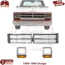 Grille Chrome Headlight Bezels Lh Rh For 1986-1990 Dodge Full Size Pickup Grille Chrome Headlight Bezels Lh Rh For 1986-1990 Dodge Full Size Pickup