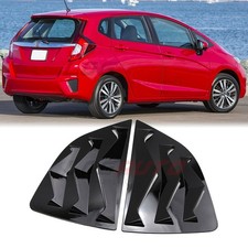 Cubierta de persiana de ventana lateral trasera exterior negra brillante para Honda Fit Jazz 2014-2019