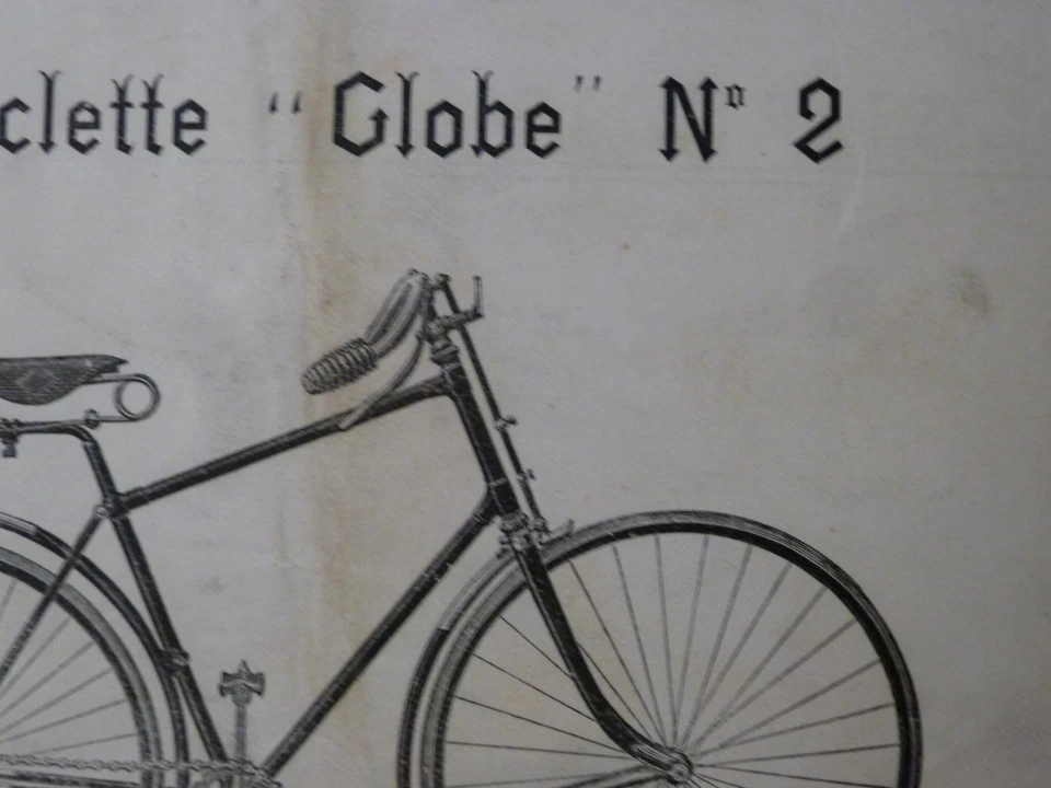 ancien vélo catalogue LE GLOBE 1893 bici epoca antiquebicycle oldtimer Fahrrad - Photo 2/4