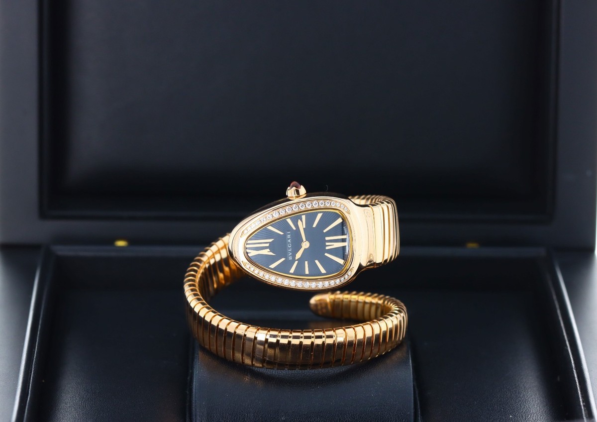 Bvlgari Serpenti Tubogas Rose Gold 35mm 101815 Diamond Black