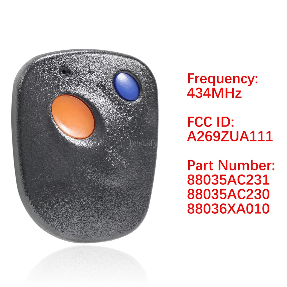 2 para 2000 2001 2002 2003 2004 Subaru Legacy Outback controle remoto chaveiro A269ZUA111 - Imagem 2 de 4