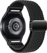 One Click Fabric Bands for Samsung Galaxy Watch 7 6 4 5 FE Band 20mm, Black