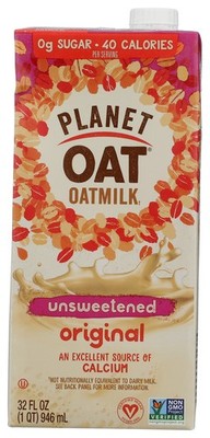 Planet Oat Unsweetened Original Oatmilk 32 Fl Oz Beverage