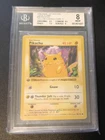 1999 POKEMON BASE 1ST EDITION THICK STAMP YELLOW CHEEKS #58 PIKACHU BGS 8