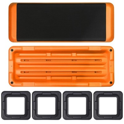 43'' Adjustable Exercise Aerobic Step Fitness Stepper Risers 4'' - 6'' - 8'' Orange