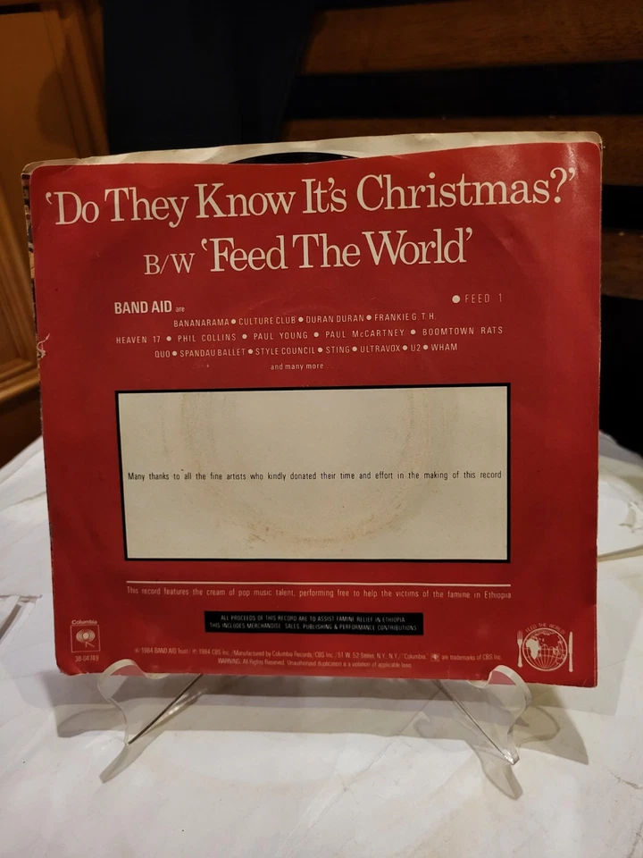 Band Aid Do They Know It's Christmas? 7" NM Vinyl EX Pic Sleeve 38-04749 Foto 2 de 4