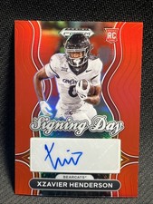 2025 Panini Prizm Draft Picks Xzavier Henderson RC Auto Red 345/399 Bearcats