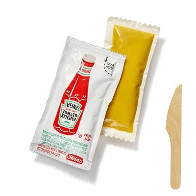Ketchup and Mustard Packets, 200 Count, 100 Each Flavor, 0.2-0.3 Oz with 5 Wo...