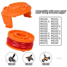 Spool Line W/ Cap Cover Fits For Worx WG150 WG151 WG153 WG154 Grass Trimmer
