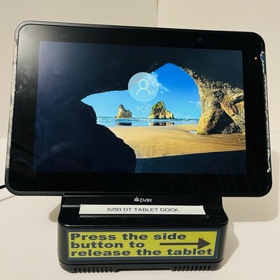 PAR ParTech POS Tablet w/ K8983-01 Dock Power Supply Restaurant Tested Works