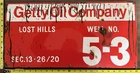 Vintage Porcelain Oil Field Sign - Getty Oil Company Lost Hills Well No. 5-3