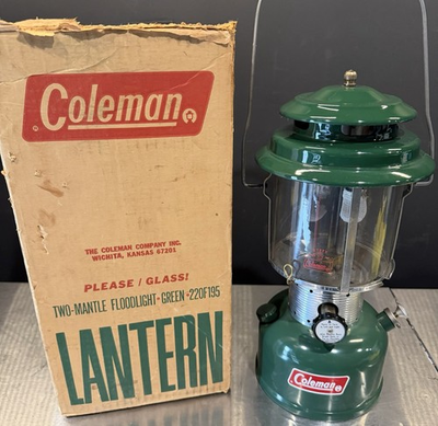 #ad #ad Vtg Coleman Green Lantern Model 220F 195 w Original Box. Untested See Pics $50.00