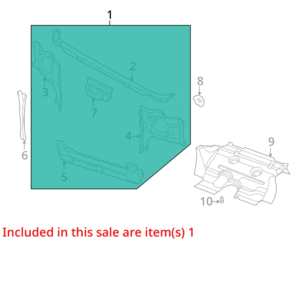 Radiator Core Support Fits 96-04 PATHFINDER 10282372 - Image 4 of 4