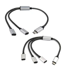USB C Male to Two USB C Female Splitter Hub Cables for Type C Charger Powerban '
