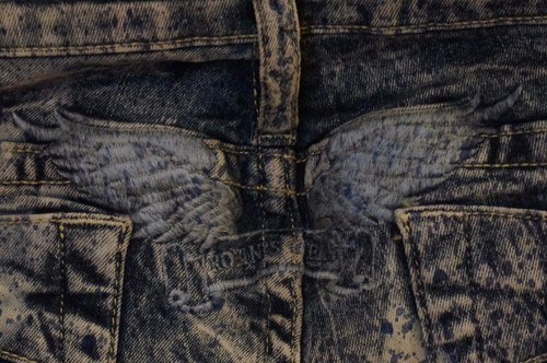 Auth ROBIN'S JEAN Ladies Sz 28 Skinny Acid Destroyed Wash Blue R8657IND NWOT - Picture 5 of 8