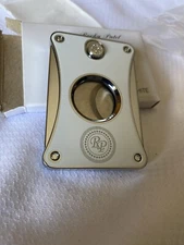 Rocky Patel Diamond Series Double Guillotine Cigar Cutter Porcelain White - New