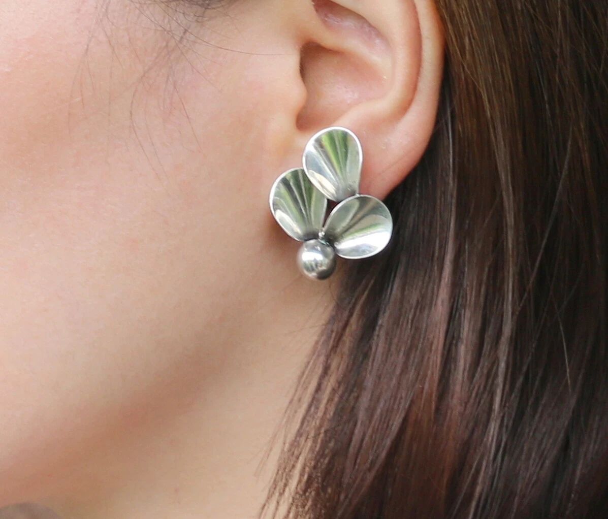 Vintage Sterling Silver Beau Screw Back Earrings eBay