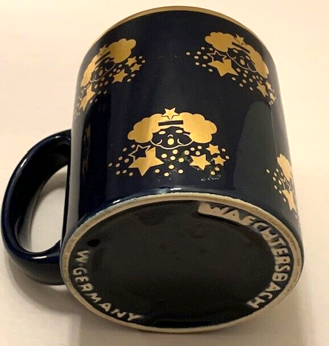 Waechtersbach Cup Mug Star Face Regency Art Deco Gold Rare West Germany Set of 2 - Picture 11 of 14