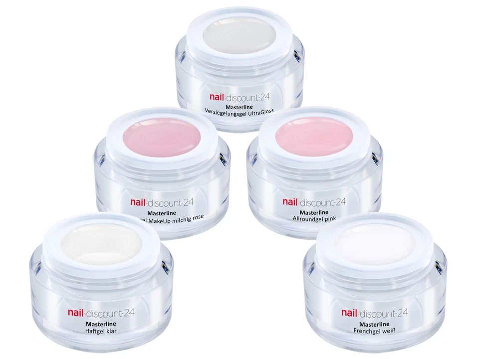 PREMIUM BabyBoomer 5x Farb Gel SET ROSE UV LED GEL Nail French Nagel Aufbau Haft - Bild 2 von 3