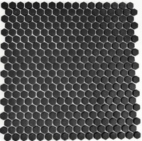 Mosaik Hexagonal Schwarz Matt Fliesenspiegel KüChe 140-HX11B I 10 Mosaikmatten
