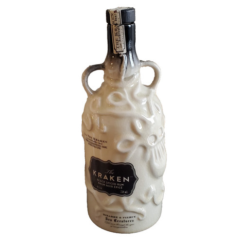 The Kraken Black Spiced Rum Empty Ceramic Bottle Bizarre & Fierce Sea Creatures