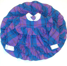 Vintage Martha's Miniatures Girls Dress Size 2T Full Circle Plaid