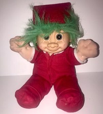 VTG Russ Christmas Troll ELF Doll Santa Green Hair Blue Eyes 12