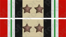 STICKER MILITARY RIBBON IRAQ 2 STARS