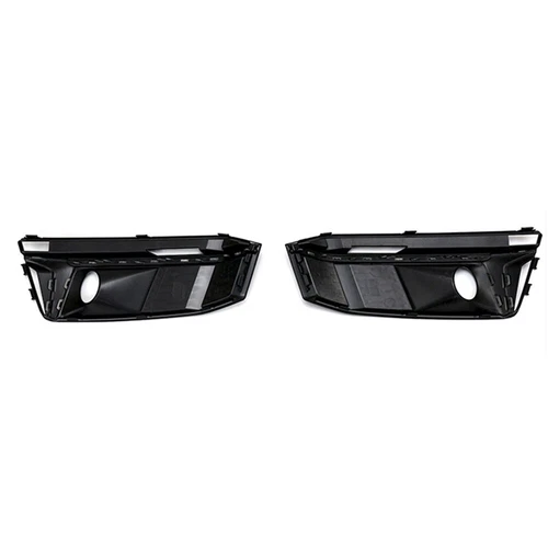 For Audi A4 B9 S4 2017-2019 W/ ACC All Black Front Bumper Fog Light Grill Cover - Picture 5 of 6