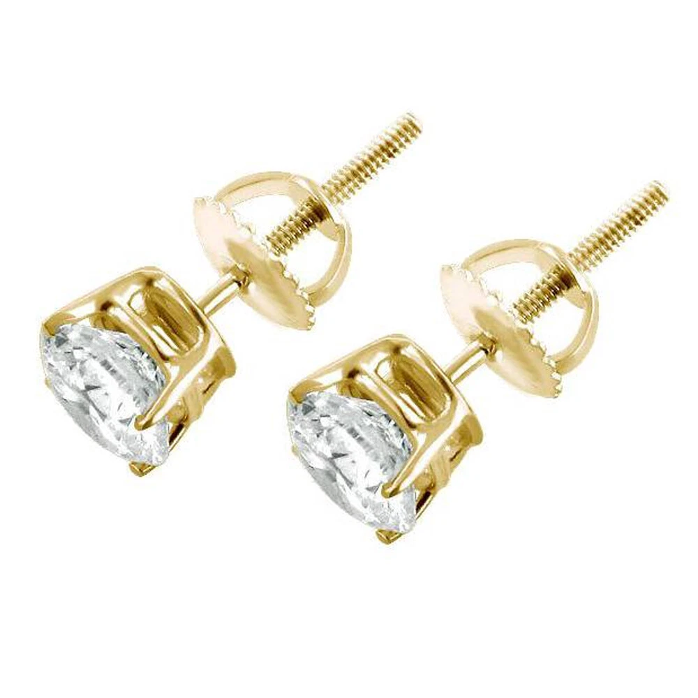 2 carat diamond stud earrings screw back deals