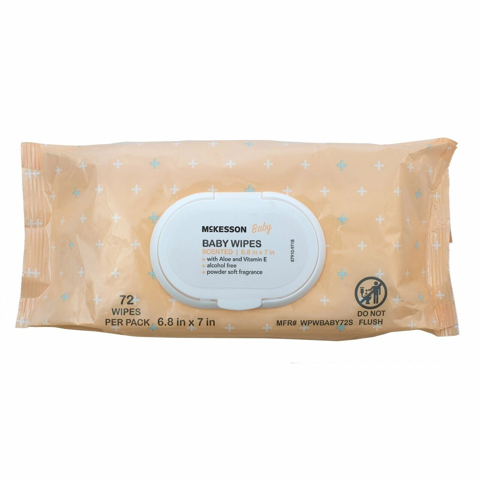 MCK-Baby Wipe McKesson Soft Pack Aloe / Vitamin E Scented 72 Count