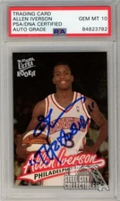 Allen Iverson 1996-97 Fleer Ultra "The Answer" Auto Rookie Card #82 PSA/DNA 10