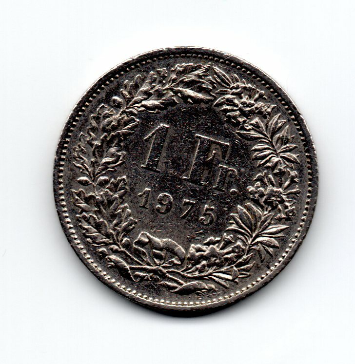 Switzerland 1975, Helvetia Standing, 1 Franc