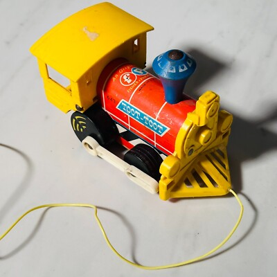 #ad 1964 Fisher Price Toot Toot Train Engine Pull Along Toy # 643 Vintage Classic $13.95